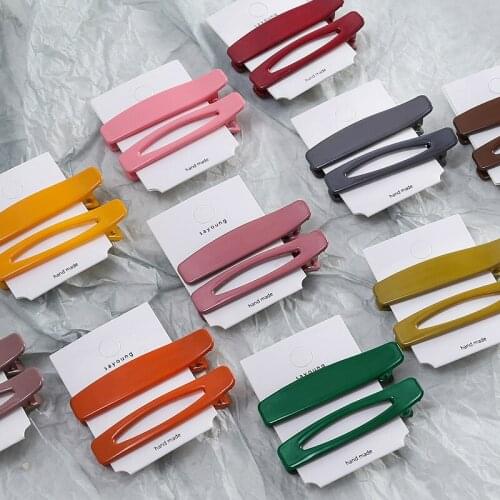 2pcs Simple Geometric Metal Hairpins Women Hair Accessories Clips Pins Barrette for Girls Ornament Headdress Hairgrips Headwear