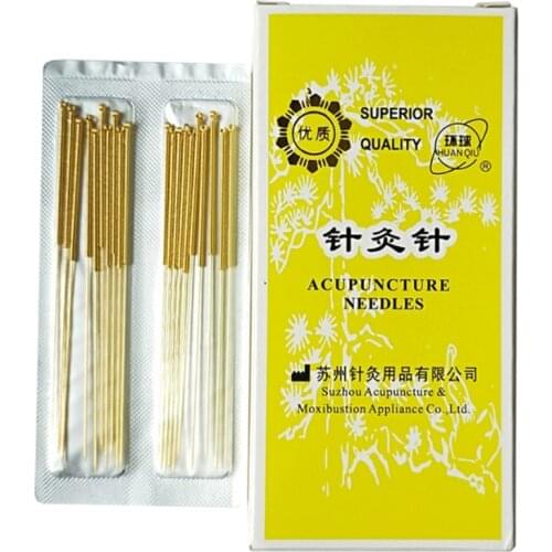 200 pcs/box Sterile acupuncture needles full gold plated full gilded Non Disposable Needle beauty massage needle Health Care