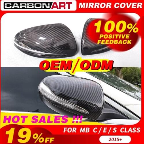 For 2015 Mecedes C Class w205 E class W213 CLS W218 S class w222 GLC x253 carbon fiber door side wing mirror cover replacement