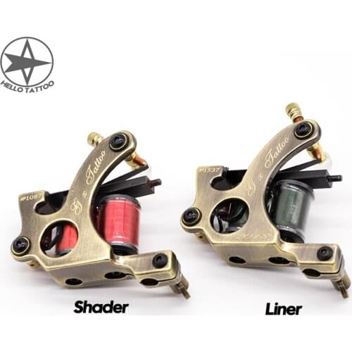 Hot Sales HELLO Wire Cutting 10 Wrap Coils Tattoo Machine For Liner And Shader Copper Coil Machine Tattoo Supplies