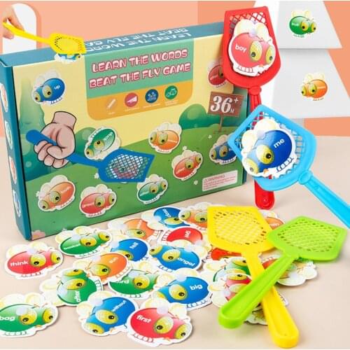 Swatting Fly Game Kids Montessori Educational Toy for 3+ Children Learning Word Toddler School Supplies Child Gift