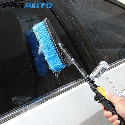 FORAUTO Car Wash Brush Cleaning Tool Car-styling Car Care Long Handle Foam Bottle Washable Auto Window Cleaner Water Flow Switch