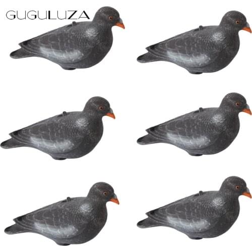 GUGULUZA 6 x Full Body Flocked Pigeon Decoy 12 inch Realistic Dove With Stick Pegs