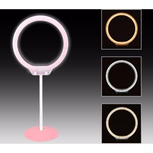 Cadiso Ring Light Kit Mini Dimmable Flexible Photography Lighting Table Video LED Ring Light with Stand for Makeup Studio Phone