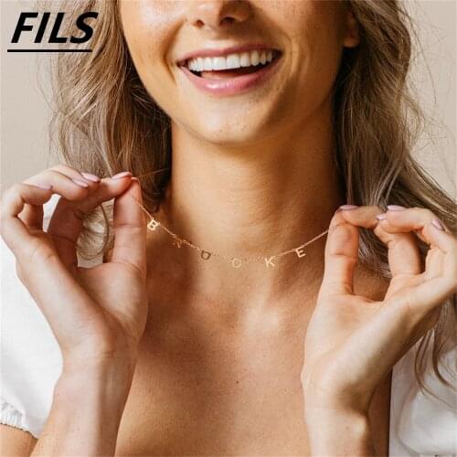 Stainless Steel Customized Name Necklace Personalized letter Necklaces Pendant For Women Jewelry Birthday Gift Collar de mujer