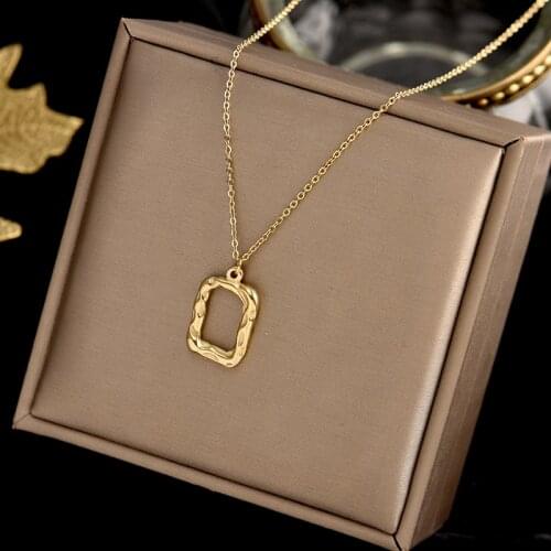 No fading Titanium steel necklace New fashion chain Geometric pendant nice gift for women charm jewelry