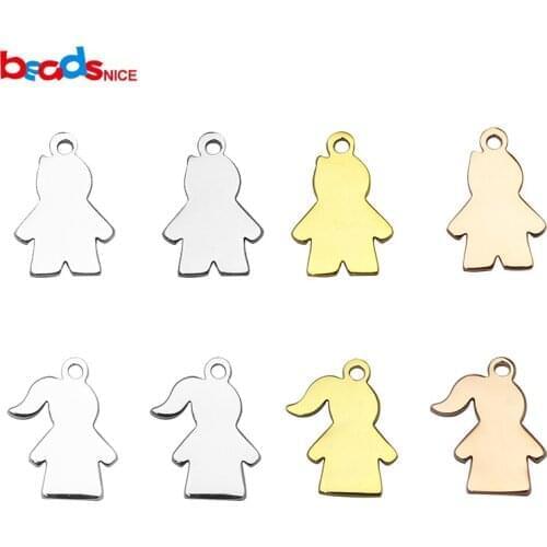 Beadsnice 925 Sterling Silver Fashion Charms Cute Boy And Girl Charms Pendant For Keychain Bracelet Necklace Jewelry Making Acce
