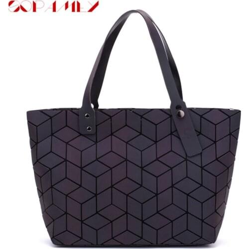 Luxury Bags For Women 2021 Geometric Handbag Shoulder Bags Luminous Hand Bag Ladies Folding Purses And Handbags sac main femme