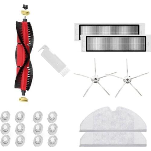 For Xiaomi Roborock S4 E4 S50 S5MAX S6 S6MAX Detachable Main Brush,5 Arms Side Brush HEPA Filter Mop Cloths Parts
