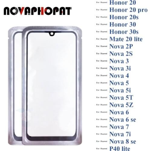 2 in 1 Digitizer LCD Sensor Glass For Huawei Nova 2P 2S 3 3i 4 5 5i Pro 5T 6 7 7i 8 SE Magic Touch Screen Glass lens + With OCA