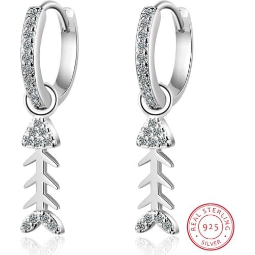 925 sterling silver earrings Crystal fish design Gold earring for women Fashion Korea jewelry New 2020