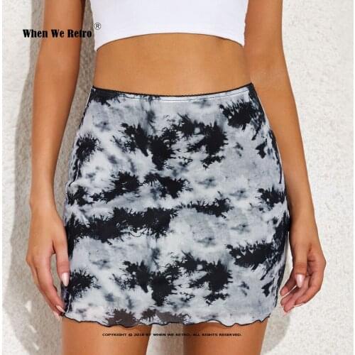 Printed Tulle Mesh Mini Skirt VD2243 Floral Print Leopard Zebra Pattern High Waist Double Layer Slim-fit Pencil Skirt