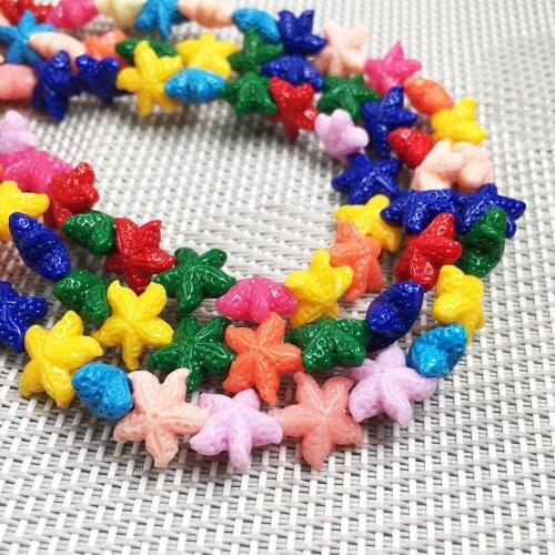 Synthetic Coral engraving Pattern starfish shape loose beads isolation bead for Jewelry making DIY necklace bracelet accessories