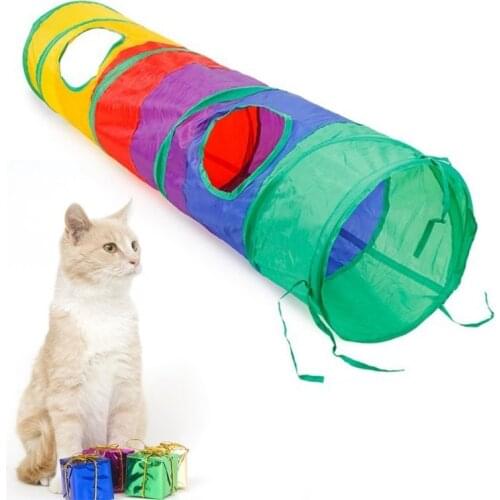 Practical Cat Tunnel Pet Tube Collapsible Play Toy Indoor Outdoor Kitty Puppy Toys for Puzzle Exercising Hiding Training WF