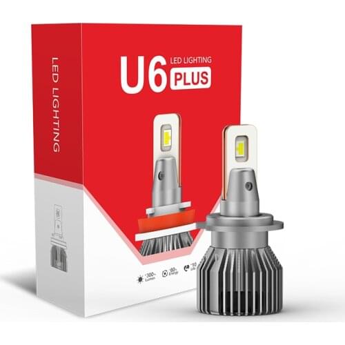 U6 Plus H7 Led Canbus Headlight No Error 100W H3 Led Bulb 6000K White 12V Luz Turbo Led H4
