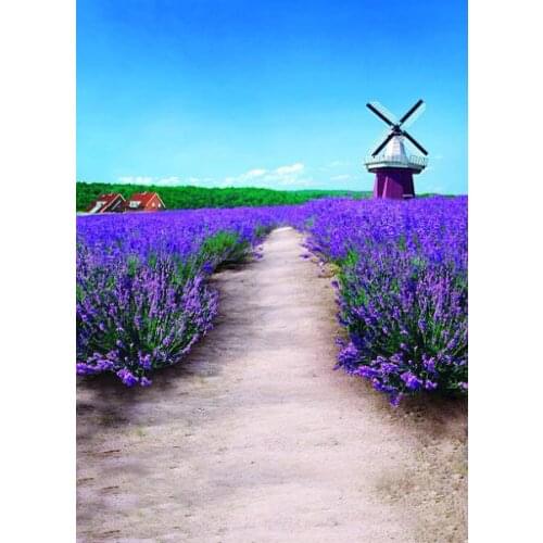 VinylBDS Scenic Photogarphy Background Lush Lavender Bushes Photography Backdrops Spring Backgrounds For Photo Studio
