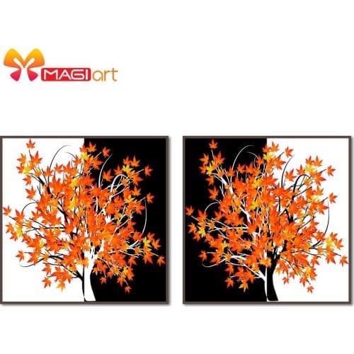 Cross stitch kits Embroidery needlework sets 11CT water soluble canvas patterns 14CT Mordern style French Sycamore-NCMF070