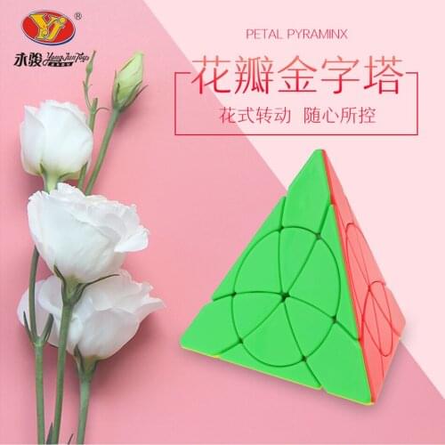YongJun 3x3 Petal Pyramid Speed Cubo Magico Strange-shape Petal Pyramid Childrens Toys Professional Antistress Adults Puzzle