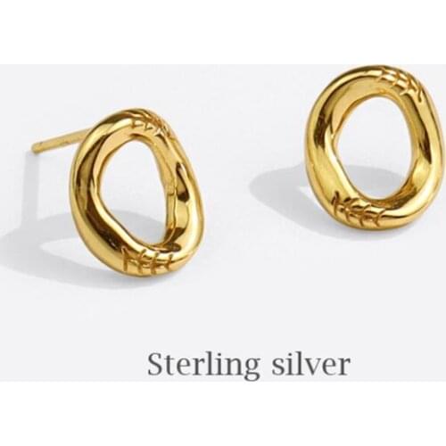 Sole Memory Geometric Ellipse Shiny Cute 925 Sterling Silver Fashion Female Stud Earrings SEA823