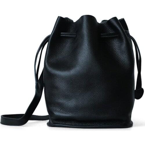 Womens Bags 2021 New Cowhide Bags Leather Bucket Bags Shoulder Messenger Bags Bags