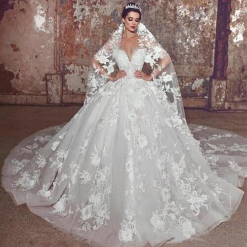 Luxury Ball Gown Wedding Dress 2021 Off The Shoulder Beaded Vintage vestido de novia Plus Size Lace Appliqued Bridal Gowns