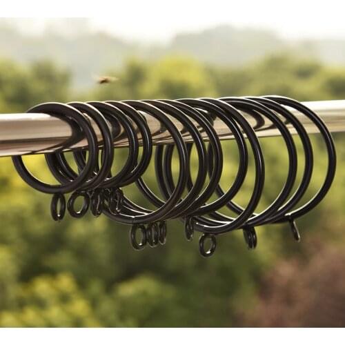 10pcs Curtains And Rods 5 Sizes New And High Quality Black Metal Curtain Rings Hanging Rings Essential Home Products
