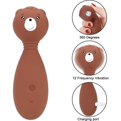 12 Speeds Sex Toys for Women Cute Bear Vibrating Dildo 360 Degree Rotation Clitoris StimulatorG Spot Vibrator for Women
