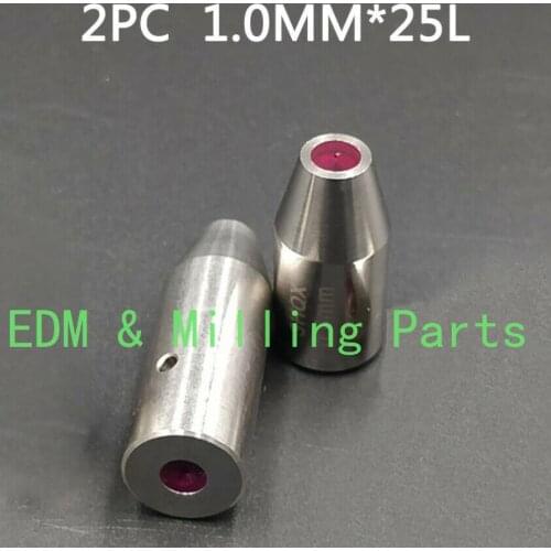 2PCS CNC EDM Drilling/Puncher Wire Cut Part Drill Ruby Electrical Guide OD 1.0MM*25MM For Drilling Puncher Mill Part