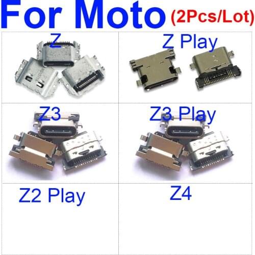 2pcs USB Charging Jack Port Connector Charger Plug Dock For Motorola Moto Z/Z Play/Z3 Play/Z4 XT1650-05 XT1635 Replacement Parts