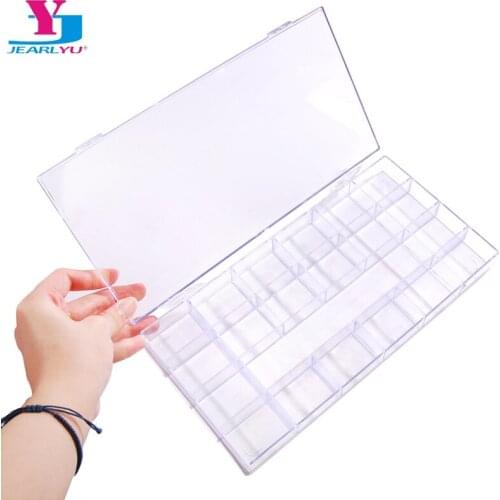21 Grids Clear Acrylic Empty Storage Box Strass Beads Jewelry Decoration Nail Art Display Compartments Nails Accessories Case