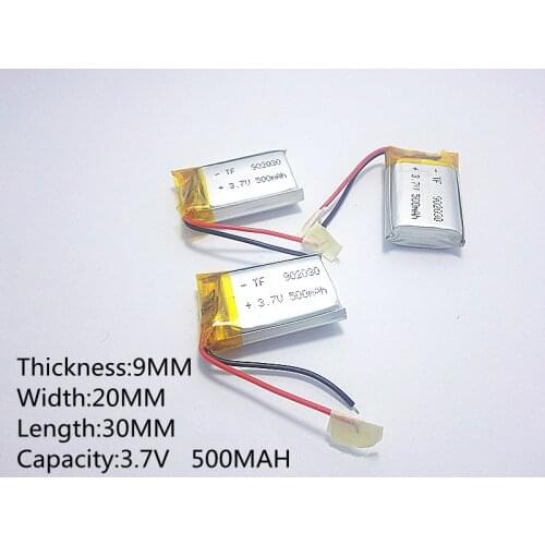 3.7V,500mAH,902030 Polymer lithium ion / Li-ion battery for TOY,POWER BANK,GPS,mp3,mp4,cell phone,speaker