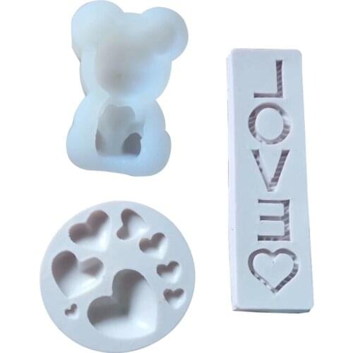 3D Bear Heart Love Silicone Cookies Fondant Mold Cake Mould Jelly Candy Decor M68E