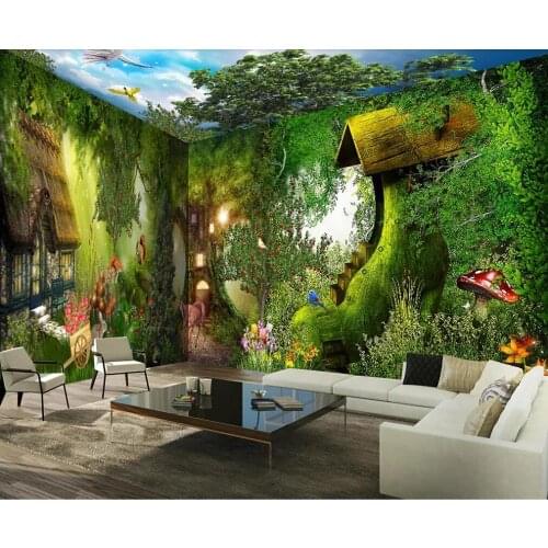 Milofi custom 3D wallpaper mural forest chalet whole house background wall for living room bedroom decoration painting wallpaper