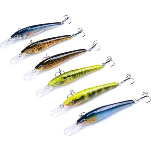 6PCS Sea Fishing Pencil Minnow Frashwater Fish Bass lure hook baits 9.5cm/5.5g
