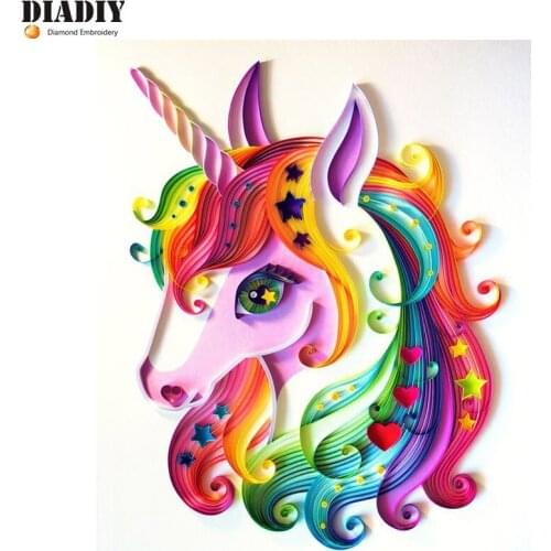5D DIY diamond embroidery cartoon unicorn diamond painting Cross Stitch full round Rhinestone mosaic decoration