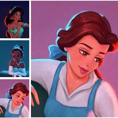 Disney 5D DIY Diamond Painting Cross Stitch Kit Diamond Embroidery Beautiful Princess Series Cartoon Mosaic Decorative Painting