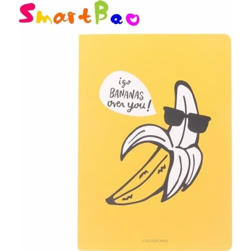 B5 Cute Notebook School Notebook Yellow Banana Cute Fruits Stitching Binding 260*185mm, 40 sheets/ 80 pages