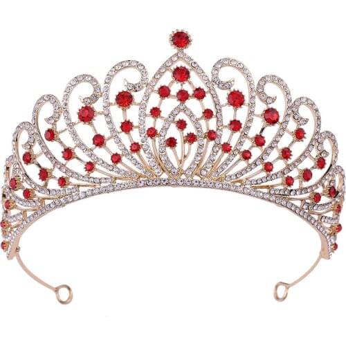 Baroque bridal crown flower wedding hair accessories luxury rhinestone alloy bridal crown tiara jewelry