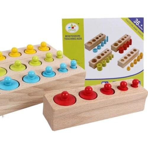 Montessori cylinders for kid Childrens educational toys wooden toys gifts