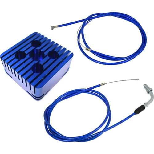 CNC Square Cylinder Head & Throttle Line For 80cc Engine Motorized Bicycle