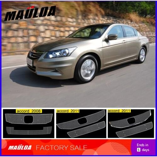 Hot sale 304 Stainless fit well modification car front grille racing grills grill cover trim for accord 2008 2011