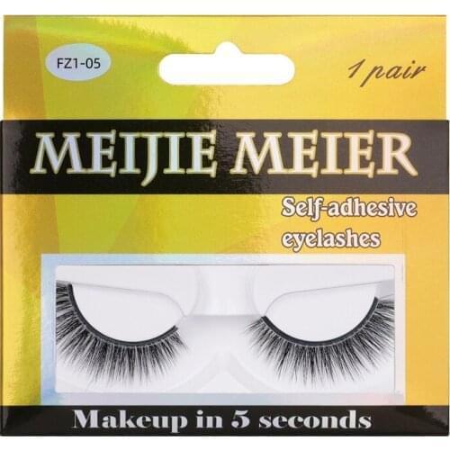 Hot Self-Adhesive Eyelashes Makeup Soft Light Handmade Reusable Natural Fake Lashes Glue-Free Easy To Wear 120 Pairs/Lot DHL