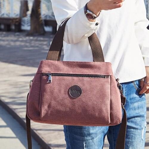 HOT SALL Woman Handbags Casual Solid Girls Crossbody Pack lady Canvas Single Shoulder Bags Multi-pocket Ladies Totes