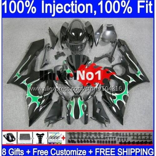 Injection For SUZUKI 1000CC GSXR-1000 GSXR 1000 21MC.66 GSX-R1000 GSX R1000 05 K5 GSXR1000 2005 2006 05 06 Green flames Fairings