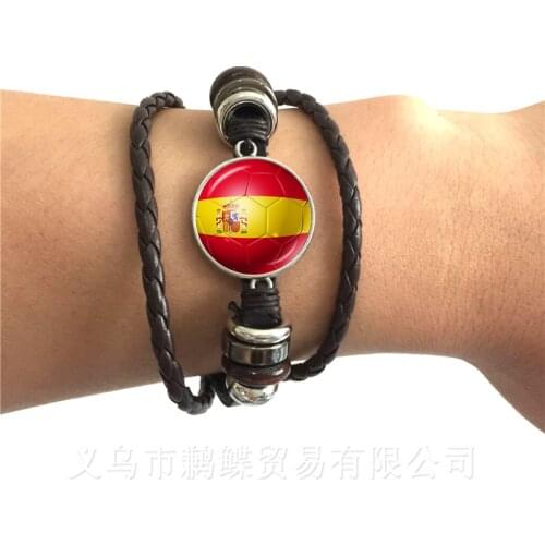 Classic Football Bracelet 2018 World Cups National Flag France,England,Iran,Spain,Tunisia,Saudi Arabia,Senegal,Soccer Souvenirs