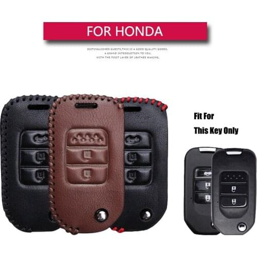 Leather Car Key Case Fob Cover For Honda Civic 10th Gen Accord Hrv Crv 3 Forza City Fit Odyssey Pilot 2020 Key Shell Accessories