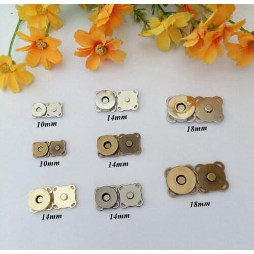 5sets 10mm/14mm/18mm Metal magnetic Buckle clothes DIY Needlework Sewing Supplies handmade Bag purse manual hand sewing button