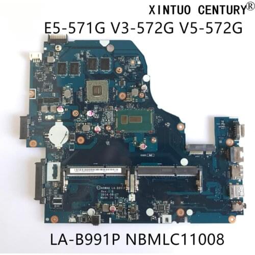 NBMLC11008 For Acer Aspire E5-571G V3-572G V5-572G Laptop Motherboard A5WAH LA-B991P NB.MLC11.008 I7-5500U GT840M 2G 100% tested