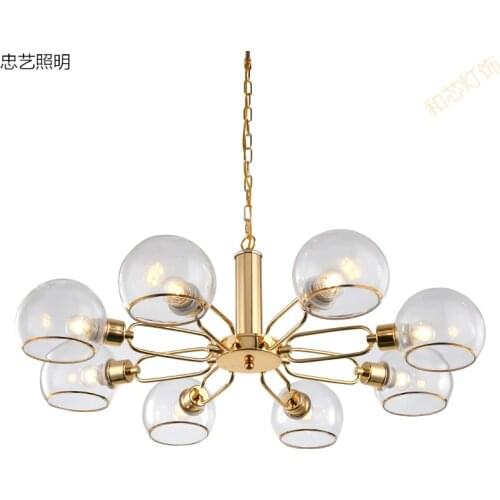 Post-modern personality designer creative multi-glass ball pendant light nordic magic beans bubble molecules LED pendant lamp
