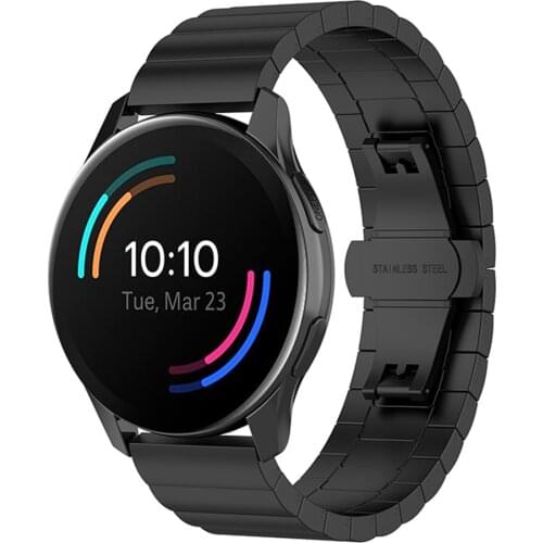 22MM Stainless Steel Watch Strap One Bead Steel Belt for YAMAY SW022 Imilab Kw66 Haylou RT LS05S One Plus Watch